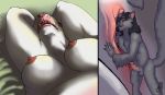  2018 anthro balls bloodhound_(artist) bloodhound_(character) blush bodily_fluids breasts canid canine canis clitoris domestic_cat domestic_dog duo erection eyes_closed felid feline felis female fisting genital_fluids genitals hands_behind_head humanoid_genitalia humanoid_penis larger_female macro male male/female mammal micro micro_on_macro multiple_scenes narrowed_eyes nipples nude open_mouth penetration penis person_(character) precum pussy pussy_juice sex size_difference size_play smaller_male vaginal vaginal_penetration 