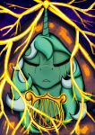  2019 bodily_fluids clothed clothing digital_media_(artwork) equid equine eyes_closed female feral friendship_is_magic hair hasbro hi_res hood horn horse komahu lyra_heartstrings_(mlp) magic mammal mane my_little_pony open_mouth pony smaller_version_at_source solo space tears unicorn 
