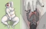  2019 anthro biped bloodhound_(artist) bloodhound_(character) bodily_fluids breasts canid canine canis clitoral clitoris cum domestic_cat domestic_dog duo ejaculation erection eyes_closed felid feline felis female genital_fluids genitals hand_behind_head high-angle_view humanoid_genitalia humanoid_penis larger_female licking licking_lips looking_pleasured lying macro male male/female mammal masturbation micro micro_on_macro multiple_scenes nipples nude on_back open_mouth orgasm penetration penis person_(character) pussy pussy_juice sex size_difference size_play slightly_chubby smaller_male spread_legs spreading thick_thighs tongue tongue_out unbirthing vaginal vaginal_masturbation vaginal_penetration vore 