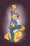  2020 anthro canid canine clothed clothing fox hi_res kaiketsu_zorori magferret_(artist) male mammal simple_background solo whiskers zorori 