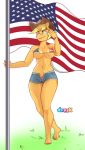  2020 4th_of_july 5_toes absurd_res applejack_(mlp) breasts clothing dragk equid eyebrows feet female fingers friendship_is_magic hasbro hat headgear headwear hi_res humanoid_feet mammal my_little_pony navel nipple_outline smile solo stars_and_stripes toes united_states_of_america 