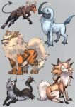  absol ambiguous_gender arcanine black_body black_eyes black_fur black_inner_ear black_markings blue_claws blue_eyes brown_body brown_fur canid canine claws feral fur grey_background grey_body grey_fur hair hi_res horn houndoom lycanroc lying mammal mane markings midday_lycanroc mightyena nintendo open_mouth orange_body orange_fur pok&eacute;mon pok&eacute;mon_(species) red_eyes sanagi sharp_teeth simple_background spikes standing tailwag tan_inner_ear teeth tongue tuft video_games white_body white_fur white_hair 