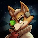  2020 anthro by-nc-nd canid canine clothing creative_commons eyewear fox fox_mccloud fur low_res male mammal nintendo orlandofox simple_background solo star_fox video_games 