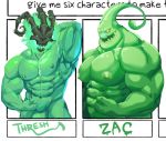  duo goo_creature league_of_legends male muscular nipples pose riot_games thresh undead video_games zac_(lol) 