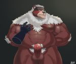  2020 abruptus absurd_res anthro balls belly erection genitals hi_res humanoid_genitalia humanoid_hands humanoid_penis kemono kimun_kamui_(tas) male mammal moobs nipples overweight overweight_male penis solo_focus tokyo_afterschool_summoners ursid video_games 