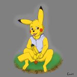  anthro ball_grab balls dripping_precum erection genitals hi_res humanoid_genitalia humanoid_penis looking_at_viewer male nagatsun nintendo penis pikachu pok&eacute;mon pok&eacute;mon_(species) sitting solo video_games 