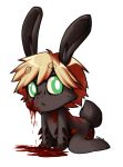  9aia blood bodily_fluids chibi demon dranoko horn lagomorph leporid male mammal nicoli rabbit solo spikes 