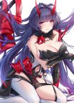  armor artist_revision benghuai_xueyuan breast_hold garter honkai_impact horns no_bra raiden_mei thighhighs wu_ganlan_cai 