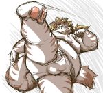  2020 anthro belly bulge butt clothing eyewear felid fur glasses humanoid_hands kemono licho_(tas) male mammal moobs overweight overweight_anthro overweight_male pantherine solo takagi_kyou tiger tokyo_afterschool_summoners underwear video_games white_body white_fur 