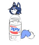 animate_inanimate beverage blue_hair can canid canine dipstick_tail female fox frown fur hair hi_res humor krystal mammal multicolored_tail nintendo pepsi pun simple_background solo spaghettiwarrior star_fox transformation unamused video_games visual_pun what white_background white_body white_fur 