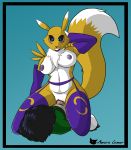  amara_lemur anthro armwear black_sclera blue_eyes breasts claws clitoris clothing conditional_dnp cowgirl_position digimon digimon_(species) digiphilia duo faceless_character faceless_male female female_on_top female_penetrated fur garter_belt garter_straps genitals gloves handwear hi_res human human_on_anthro human_penetrating humanoid interspecies legwear lipstick makeup male male/female male_penetrating male_penetrating_anthro male_penetrating_female mammal nipples on_top penetration penis pussy renamon sex stockings straddling tuft underwear vaginal vaginal_penetration yellow_body yellow_fur 
