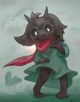  &lt;3 anthro black_body black_fur bovid caprine clothing cloud deltarune fluffy_ears fur goat grass green_clothing green_glasses inkune looking_at_viewer male mammal pawpads pink_pawpads ralsei red_scarf simple_eyes solo standing sun tree video_games waving_at_viewer white_eyes wind 