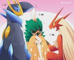  2017 absurd_res ambiguous_gender avian bird blaziken comparing decidueye digital_media_(artwork) empoleon feral group happy hi_res jacknaiff nintendo pok&eacute;mon pok&eacute;mon_(species) size_difference standing video_games winged_arms wings 