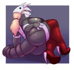  absurd_res aggron anthro areola big_breasts big_butt bikini black_nipples blonde_hair boots breasts butt claws clothing female footwear garlyn_lynn_(character) hair hand_on_butt hi_res high_heels horn huge_breasts lavenderpandy legwear looking_at_viewer nintendo nipples pinup pok&eacute;mon pok&eacute;mon_(species) ponytail pose presenting presenting_hindquarters purple_eyes shoes sitting sling_bikini smile solo swimwear thigh_boots thigh_highs video_games 