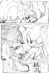  anal anal_fingering anal_penetration anthro clothing comic duo fingering gloves handwear japanese_text male male/male monochrome penetration shadow_the_hedgehog sonic_the_hedgehog sonic_the_hedgehog_(series) text translation_request unknown_artist 
