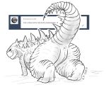  animal_genitalia anthro anthrofied anus butt chibi english_text genital_slit genitals godzilla godzilla_(series) humanoid kaiju male simple_background slit smile solo spikes text toho vipery-07 white_background 