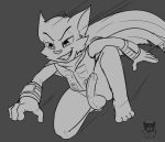  absurd_res anthro batartcave biped black_and_white erection fan_character fluffy genitals hi_res league_of_legends line_art male mammal monochrome neck_tuft nude penile penis riot_games solo teemo_the_yiffer tuft video_games yordle 