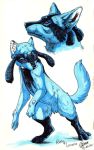  10:16 2017 3_fingers 3_toes ambiguous_gender baby_pok&eacute;mon black_body black_fur blue_body blue_fur canid canine claws duo evolutionary_family eyebrows feral fingers fur hair head_markings headshot_portrait hi_res inner_ear_fluff lucario mammal markings nadiavanderdonk nintendo pawpads pok&eacute;mon pok&eacute;mon_(species) portrait red_eyes riolu simple_background standing toe_claws toes tuft video_games whiskers white_background white_claws white_inner_ear 