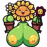  1:1 alpha_channel areola big_breasts breasts electronic_arts elemental_creature female flora_fauna flower flower_creature group huge_breasts humanoid nipples not_furry nsfwoaf nude open_mouth plant plants_vs._zombies popcap_games solo_focus sunflower sunflower_(pvz) video_games yellow_areola yellow_nipples 