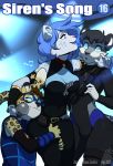  angelica_(ashkelling) ash_(ashkelling) blue_body blue_hair breasts clothed clothing felid feline female fur group hair hi_res hypnosis kayz_(snepkayz) kittydee leopard male male/female mammal mind_control pantherine smile snow_leopard spots white_body white_fur 
