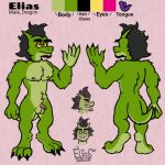  1:1 3_toes 4_fingers accessory anthro balls beard beauty_mark black_hair chain claws dragon eliasdragon99 english_text eyebrows facial_hair fingers fluffy fluffy_chest fur furred_dragon genitals green_body green_fur hair horn male model_sheet muscular muscular_anthro muscular_male nipples nude penis purple_tongue red_eyes solo text thick_eyebrows toes tongue yellow_sclera 