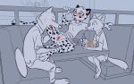  2020 anthro anthro_on_anthro blush bottomwear canid canine canis cheetah clothing cunnilingus daxy_(adaxyn) deke_(ittybittykittytittys) diner disney eating felid feline female food fox furniture genitals group hi_res male male/female mammal no_underwear on_table oral pancake polo_shirt public pussy ragey restaurant sex shirt sitting skirt spot_color spots stephie_(fraydia1) table theblueberrycarrots tongue tongue_out topwear unprofessional_behavior vaginal wolf zootopia 