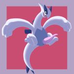  absurd_res animal_genitalia animal_penis feral genitals hi_res legendary_pok&eacute;mon lugia male nintendo paws penis pink_penis pok&eacute;mon pok&eacute;mon_(species) sarek_aran_desian simple_background slit soft_shading solo tapering_penis video_games wings 