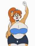  alpha_channel animated anthro belly belly_overhang big_belly big_breasts biped blinking bottomwear bouncing_breasts breasts brown_body brown_ears brown_fur brown_tail canid canine canis cheering choker cleavage clothed clothing collar curvy_figure dipstick_tail domestic_dog eyebrows eyelashes female floppy_ears fur green_eyes hair huge_breasts jewelry jiggling kibbles long_hair looking_at_viewer mammal midriff multicolored_body multicolored_ears multicolored_fur multicolored_tail navel necklace orange_hair overweight overweight_anthro overweight_female ponytail potbelly raised_arm raised_eyebrow shirt short_playtime shorts simple_background skidd slightly_chubby standing teeth thick_thighs thigh_gap tight_clothing topwear transparent_background tube_top two_tone_body two_tone_ears two_tone_fur two_tone_tail uberquest voluptuous webcomic white_body white_ears white_fur white_tail wide_hips 