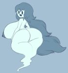  areola big_breasts big_butt blue_and_white blush breasts butt female genitals ghost hair hi_res huge_breasts huge_butt long_hair monochrome nipples not_furry nsfwoaf nude open_mouth pussy solo spirit spooky&#039;s_jump_scare_mansion spooky_(sjm) 