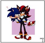  anniejwsh anthro black_body black_fur blue_body blue_fur border carrying carrying_partner duo english_text eulipotyphlan fur hedgehog hi_res male male/male mammal multicolored_body multicolored_fur red_body red_fur shadow_the_hedgehog sonic_the_hedgehog sonic_the_hedgehog_(series) text two_tone_body two_tone_fur white_border 