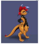  arm_warmers armwear bastiel bodypaint border clothing collar collar_only face_paint feather_hair feathers female hi_res moxxi_(bastiel) nintendo pok&eacute;mon pok&eacute;mon_(species) pseudo_hair scrafty semi-anthro solo spiked_collar spikes video_games white_border 