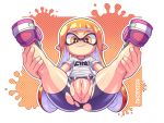  4:3 absurd_res animal_humanoid anus bike_shorts bottomwear cephalopod cephalopod_humanoid clothing female genitals hair hi_res humanoid inkling kaikoinu marine marine_humanoid mask mollusk mollusk_humanoid nintendo orange_hair presenting pussy shorts solo splatoon spread_legs spreading video_games 