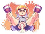  4:3 absurd_res animal_humanoid anus bike_shorts bottomwear cephalopod cephalopod_humanoid clothing female genitals hair hi_res humanoid inkling kaikoinu marine marine_humanoid mask mollusk mollusk_humanoid nintendo orange_hair presenting pussy shorts solo splatoon spread_legs spreading video_games 