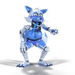  1:1 2020 2_tails 3_toes 3d_(artwork) 4_fingers alpha_channel animatronic anthro bell blue_body blue_tongue bluffy bow_tie breasts canid canine claws digital_media_(artwork) dipstick_tail fan_character featureless_breasts featureless_crotch female fingers five_nights_at_freddy&#039;s fox funtime_foxy_(fnaf) gesture hi_res kristall_krit laugh long_tongue machine mammal multi_tail multicolored_body multicolored_tail pointing pseudo_clothing pseudo_hair robot sharp_teeth smile solo teeth tentacle_tongue tentacles toes tongue video_games white_body yellow_eyes 