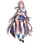  1girl arm_across_waist arm_under_breasts bangs black_hair blue_dress blue_neckwear blush boots breasts closed_mouth coat collared_dress criin cross dress dual_wielding eyebrows_visible_through_hair flower full_body girls_frontline gun holding light_brown_hair long_hair looking_at_viewer mat-49 mat-49_(girls_frontline) multicolored multicolored_hair necktie off_shoulder official_art open_clothes open_coat pink_eyes pouch red_flower red_rose rose sidelocks sleeve_cuffs sleeveless sleeveless_dress smile solo streaked_hair submachine_gun thigh_strap thighs transparent_background trigger_discipline very_long_hair weapon wristband 