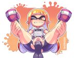  4:3 absurd_res animal_humanoid anus bike_shorts bottomwear cephalopod cephalopod_humanoid clothing female genitals hair hi_res humanoid inkling kaikoinu marine marine_humanoid mask mollusk mollusk_humanoid nintendo orange_hair presenting pussy shorts solo splatoon spread_legs spreading video_games 