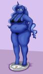  anthro bikini breasts clothing equid female friendship_is_magic hasbro hi_res horn lordstormcaller mammal my_little_pony overweight overweight_anthro overweight_female princess_luna_(mlp) solo swimwear weighing_scale winged_unicorn wings 