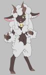  anthro bell black_body bovid caprine clothing female feral fluffy footwear hecatefroz hi_res horn humanoid jingle_bell looking_at_viewer mammal nintendo pok&eacute;mon pok&eacute;mon_(species) sheep shoes solo video_games wooloo yellow_eyes 