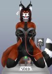  2020 absurd_res ailurid antlers ball_gag bdsm bondage bound breasts collar electrostimulation gag gagged hi_res horn kaepotassium mammal metal_collar penetration price_tag red_ball_gag red_panda vaginal vaginal_penetration 