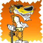  1:1 3_toes absurd_res anthro cane cheetah cheetos chester_cheetah claws clothing eyewear felid feline fur gloves handwear hi_res male mammal mascot mature_male navel nipples orange_body orange_fur simple_background solo spots spotted_body sunglasses teeth toe_claws toes toony underwear zooptoon 