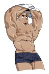  abs anthro biceps canid canine fur hi_res kemono male mammal muscular muscular_male nipples pecs simple_background solo syukapong white_background 
