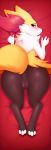  2016 3mangos absurd_res anthro anus blush braixen breasts butt dakimakura_design female genitals hi_res looking_at_viewer looking_back lying nintendo nude on_front pawpads pok&eacute;mon pok&eacute;mon_(species) pussy seraphine_(roflfox) smile solo video_games wide_hips 