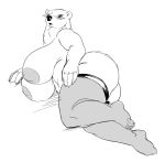  anthro big_breasts big_butt breasts butt clothing female huge_breasts lingerie mammal monochrome nibhaaz polar_bear solo ursid ursine 