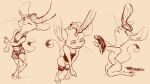 16:9 absurd_res animancer belly_nipples breasts clothing dipodid female hi_res jerboa luck_(animancer) mammal nude rodent sketch small_breasts undressing widescreen