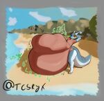 2024 2_horns absurd_res ambiguous_anthro ambiguous_gender ambiguous_pred anthro anthro_pred arm_above_head arrow_pointing_to_belly artist_name beach beach_background belly belly_on_ground belly_overhang belly_rolls bent_arm big_belly big_butt big_tail biped black_eyebrows black_text blorp blurred_background bodily_noises border boulder butt calling_for_help cast_shadow character_request closed_smile clothed clothed_ambiguous clothed_anthro clothing cloud contextual_arrow count countershade_face countershade_legs countershade_scales countershade_tail countershading curved_text day death death_count detailed_background digestion digestion_noises digital_media_(artwork) digital_painting_(artwork) directional_arrow dragon dripping english_description english_text eyebrows fatal_vore full-length_portrait fully_inside glistening glistening_body glistening_clothing glistening_scales glistening_swimwear glistening_tail green_text grey_border hand_behind_head head_horn hi_res horn huge_belly huge_butt hyper hyper_belly iconography imminent_death light lighting long_tail looking_at_belly looking_at_own_belly looking_at_self mass_vore monotone_clothing monotone_face monotone_swimwear motion_lines mouth_closed mph! muffled multicolored_body multicolored_scales multiple_prey mythological_creature mythological_scalie mythology navel non-mammal_navel number one-piece_swimsuit one_eye_closed onomatopoeia orange_sclera outside planted_sign pointy_ears portrait prey_count pupils rock rumbling_stomach same_size_vore sand scales scalie seaside shaded shadow short_sleeves side_view sign skull_and_crossbones sky slosh sloshing_belly smile snout soft_shading soft_vore solo sound_effects standing straight_arm stretching stretching_arms swimwear tail tapering_tail tcsrjx teal_arms teal_body teal_ears teal_face teal_legs teal_scales teal_tail text thick_tail thick_thighs tight_swimwear two_tone_body two_tone_legs two_tone_scales two_tone_tail unseen_prey unwilling_prey vore vowelless vowelless_vocalization watermark white_body white_countershading white_horn white_inner_ear white_legs white_neck white_scales white_tail white_text_outline wide_hips