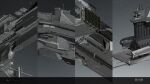  3d caldari_state_(eve_online) capital_ship_(eve_online) carrier carrier_(eve_online) chimera_(eve_online) close-up combat_ship_(eve_online) commentary company_logo company_name concept_art copyright_logo copyright_name dated eve_online glowing grey_background grey_theme highres logo machinery military_vehicle no_humans official_art photorealistic radar radio_antenna realistic science_fiction sobaku-chiuchiu spacecraft support_ship_(eve_online) vehicle_focus 