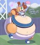 2022 anthro baseball_uniform belly belly_jiggle belt big_belly big_butt bloat bloated blue_bottomwear blue_bow blue_clothing blue_footwear blue_shoes blue_skirt blue_sky bottom_heavy bottom_heavy_anthro bottom_heavy_female bottomwear breasts brown_body brown_ear_tips brown_fur brown_hair buckteeth butt butt_jiggle cel_shading clothing colored digital_media_(artwork) dipstick_ears ear_markings fat_jiggle female fence footwear fur grass green_eyes hair heavy hokkaido_nippon-ham_fighters huge_belly huge_butt hyper hyper_belly hyper_butt japanese_text jiggling mammal mascot monobutt monorump morbidly_obese morbidly_obese_anthro morbidly_obese_female mountain multicolored_ears navel nippon_professional_baseball obese obese_anthro obese_female overweight overweight_anthro overweight_female panties pear-shaped_figure pink_clothing pink_panties pink_underwear plant polly_polaris pom_poms rodent round_body sadtooncat sciurid shaded shoes skirt sky snow solo sportswear tan_body tan_fur teeth text thick_body thick_thighs topwear tree_squirrel underwear uniform white_clothing white_topwear wide_hips