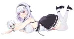  anthropomorphism azur_lane dido_(azur_lane) gray_hair maid odya purple_eyes thighhighs 