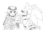  2020 anthro black_and_white braided_hair chili_dog clothed clothing duo eating eulipotyphlan female food gloves hair handwear hedgehog holding_food holding_object humanoid humanoid_pointy_ears kohane01 male mammal merlina_the_wizard monochrome sonic_and_the_black_knight sonic_storybook_series sonic_the_hedgehog sonic_the_hedgehog_(series) 