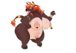  2018 3_fingers alternate_species anthro bovid bovine brown_body brown_fur cattle facial_piercing fingers fur lina_inverse mammal navel navel_piercing nipple_piercing nipples nose_piercing nose_ring nude olivano piercing slayers standing thick_thighs tongue tongue_out warhammer_fantasy 